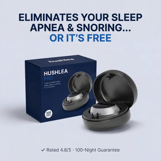 Hushlea Pro anti-snoring device with its box